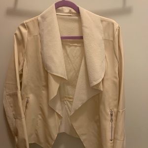 Cream jacket. Pleather. Very lightweight